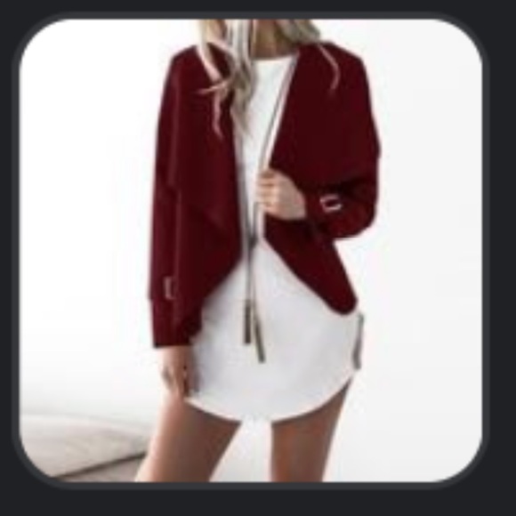 Jackets & Blazers - Wine Draped Open Jacket - medium